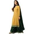 thumbnail image 1 of Event Wear Indian Salwar Kameez Suits Pakistani Designer Sharara Plazzo Outfits ( Yellow, XL - 44 ), 1 of 3