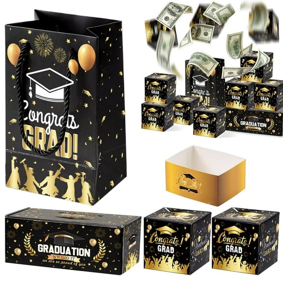 Event & party supplies,Graduation Explosion Box 15pcs Graduate For 12 Explosion Present With Confetti Gold Out Holder For Congrats Grad