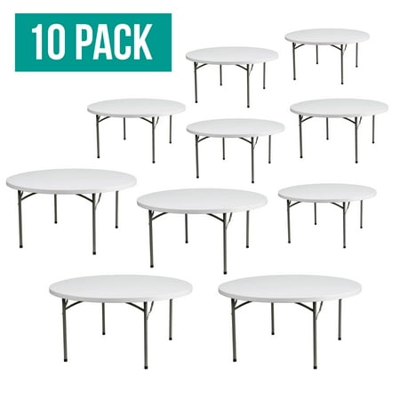 EventStable TitanPRO Plastic Folding Table - 60'' Round - 10-Pack