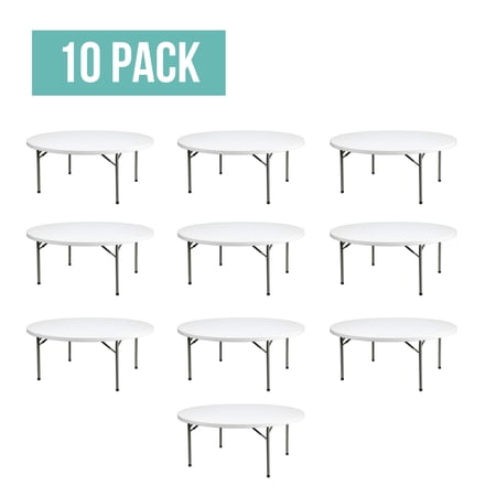 EventStable TitanPRO Plastic Folding Table - 72'' Round - 10-Pack