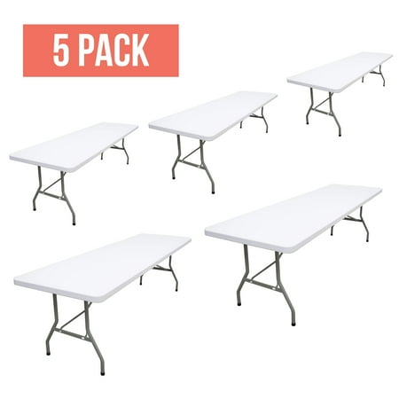 EventStable TitanPRO Plastic Folding Table - 8' x 30'' - 5-Pack
