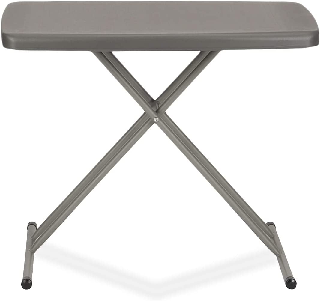 Adjustable Height Gray Polyethylene Folding Table