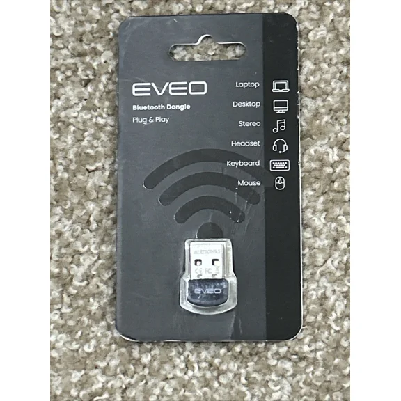 Eveo Bluetooth 5.0 Dongle Adapter For Windows Pc Stereo Headset Keyboard Mouse