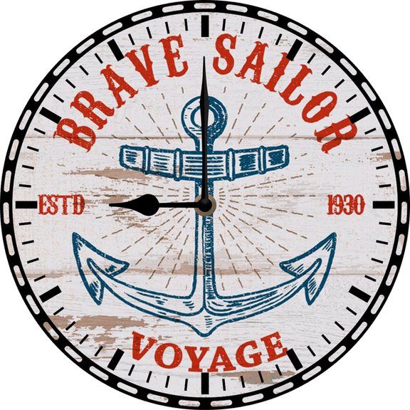 Eveokoki 10 Inch Nautical Anchor Wall Clock, Non Ticking Silent Clocks, Nautical Retro WoodenAnchor Clocks, Easy to Read Wall Clocks for Kitchen/Living Room/Bedroom