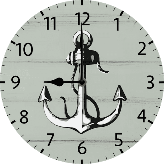 Eveokoki 10 Inch Nautical Anchor Wall Clock, Non Ticking Silent Clocks, Nautical Retro WoodenAnchor Clocks, Easy to Read Wall Clocks for Kitchen/Living Room/Bedroom