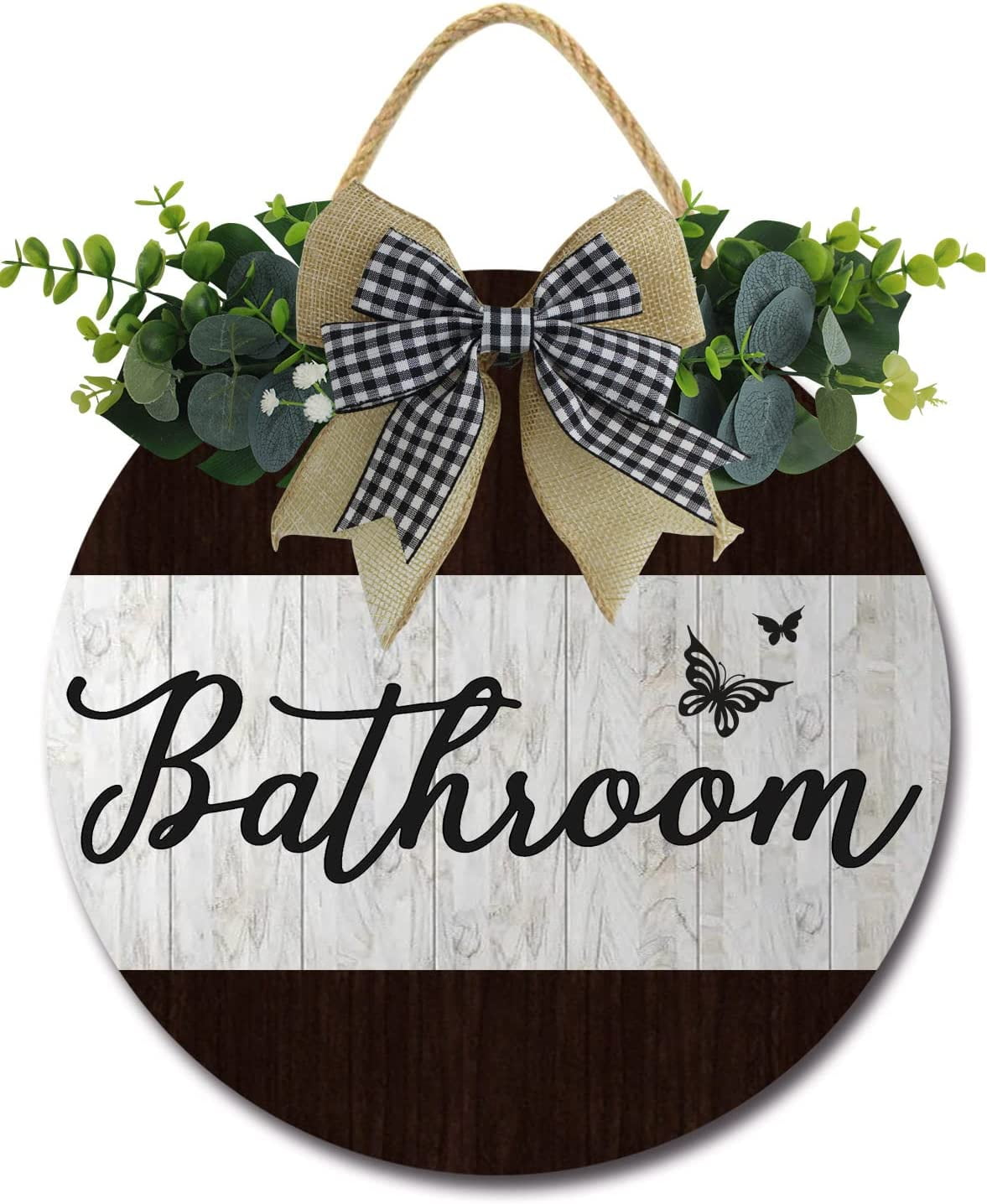 Bidesign 12-Inch Wooden Pantry Door Sign - Rustic Farmhouse Hanging Sign With Artistic Fonts, Jute String, Wall Or Door Mount