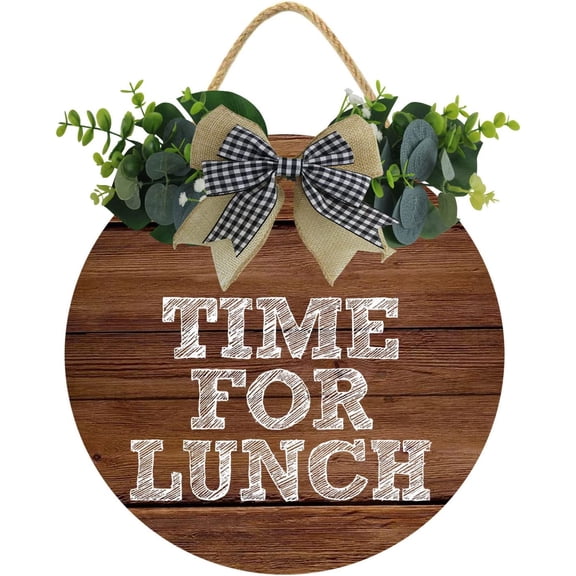 Eveokoki 11" Be Right Back Sign, Time For Lunch Wood Door Sign For Dining Break Room,Food Kitchen,Office Work,Wood Sign,Business Sign