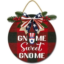 Eveokoki 11" Christmas Wall Decor,Christmas Decorations Wreath, Buffalo Plaid Hanging Sign Rustic Wooden Holiday Decor for Front Door Porch Window Wall Farmhouse Indoor Outdoor Decorations