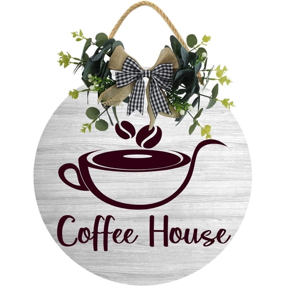 Eveokoki 11" Coffe Cafe House Sign,Coffee Bar Sign Farmhouse Coffee ...