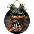 thumbnail image 1 of Eveokoki 11" Coffee Bar Sign,Wooden Coffee Bar Sign Round,Modern Farmhouse Coffee Bar Decor, Coffee Sign Hanging Wall Decor for Home Restaurants Outdoor Indoor Decoration, 1 of 5