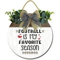 thumbnail image 1 of Eveokoki 11" Football Decoration Sign，Football is My Favorite Season Door Sign for Party Decoration Yard，Rustic Wooden Hanging Football Wreaths for Home Wall Decor Gift Outdoor Indoor, 1 of 5