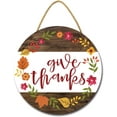 thumbnail image 1 of Eveokoki 11" Give Thanks Welcome Sign for Front Door Thanksgiving Wreaths Porch Door Wall Decor ,Autumn Wooden Hanging Thanksgiving Sign for Home FamerHouse Outdoor Indoor, 1 of 5