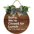 thumbnail image 1 of Eveokoki 11" Out To Lunch Signs, Sorry We Are Closed For Lunch We Will Be Back Soon Wood Door Sign For Dining Break Room,Food Kitchen,Office Work,Wood Sign,Business Sign, 1 of 5