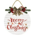 thumbnail image 1 of Eveokoki 11" Merry Xmas Decorations Welcome Signs for Front Door, Classical Christmas Wreath Hanging Xmas Ornaments for Home Wall Decor, 1 of 5