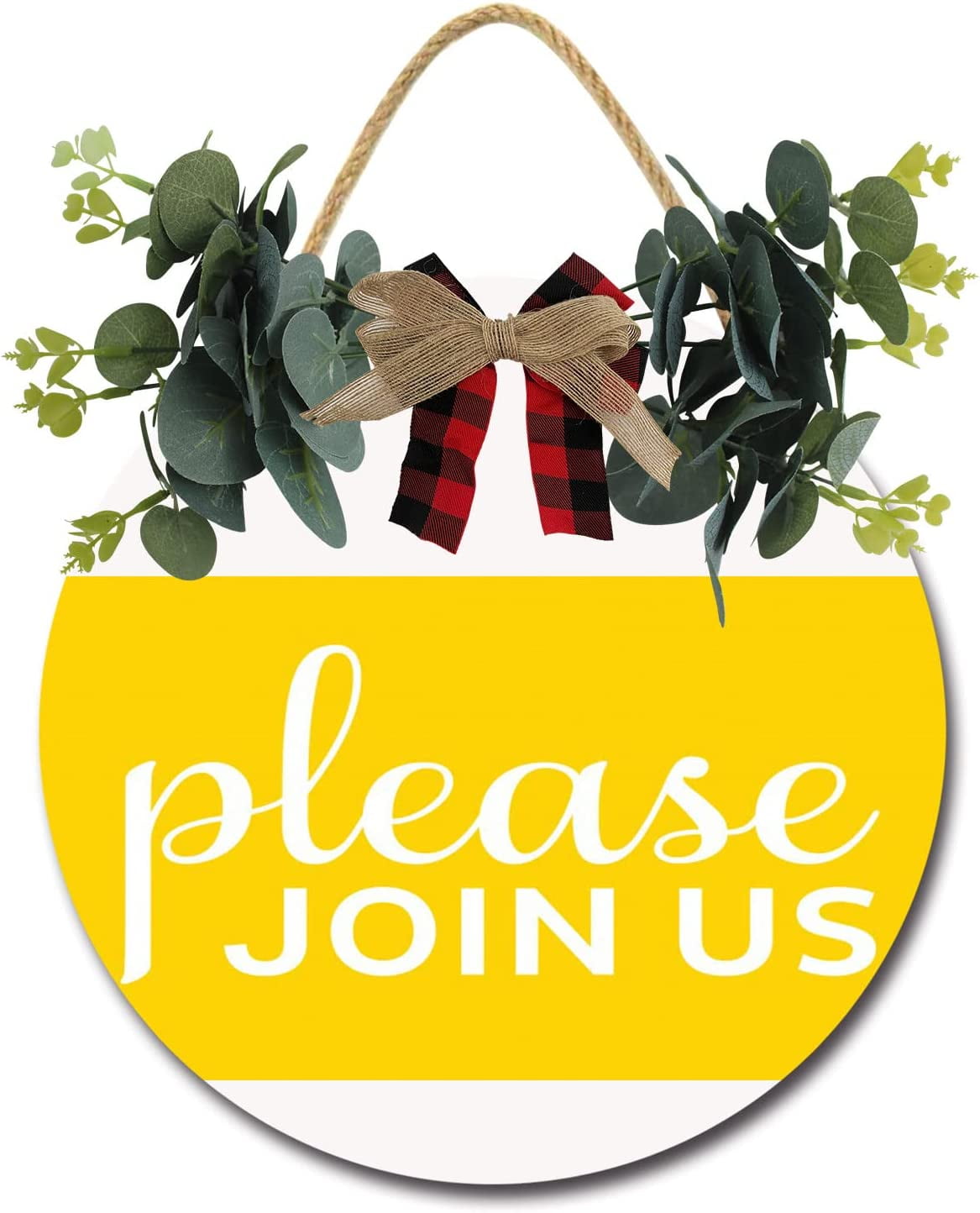 Eveokoki 11" Please Join Us Door Sign Wall Hanging Signs Front Door Decor Home