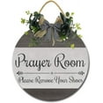 thumbnail image 1 of Eveokoki 11" Prayer Room Please Remove Your Shoes Sign for Front Door Outside Funny Porch Signs Outdoor,Funny Wreaths Decorations Rustic Farmhouse Wall Art Decor, 1 of 5