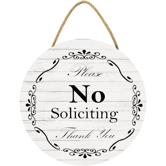 Eveokoki 11" Thank You Plaque, No Soliciting Thank You Door Wood Sign for All Seasons Home Front Porch Door Decoration with Buffalo Plaid Bow
