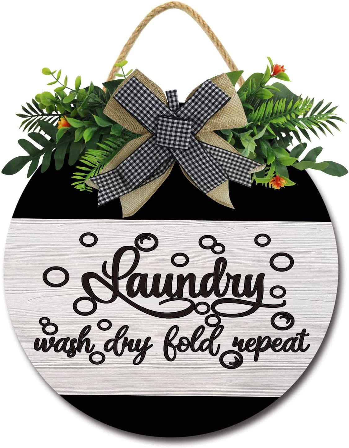 Eveokoki 11" Vintage Laundry Room Decorative Wall Sign Laundry Room