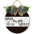 thumbnail image 1 of Eveokoki 11" Wash Dry Fold Repeat Laundry Room Sign Rustic Wooden Plaque Wreaths for Wall Door Funny Decor Vintage Hanging Sign for Laundry Room Wash House Farmhouse, 1 of 5
