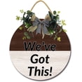 thumbnail image 1 of Eveokoki 11" We Are Got This Wood Sign Welcome Front Door Spa Office Business Corporate Store Please Enter Door Wall Decor Hanger Door Plaque, 1 of 5