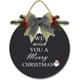 thumbnail image 1 of Eveokoki 11" We Wish You A Merry Sign Christmas Welcome Sign for Front Door Round Wooden Hanging Wreaths for Porch Home Wall Decor Farmhouse Christmas Holiday Decoration Outdoor Indoor, 1 of 5
