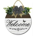 thumbnail image 1 of Eveokoki 11" Welcome Sign for Front Door Farmhouse Porch ,Round Wooden Hanging Sign for Housewarming gift Christmas Decor Outdoor Indoor, 1 of 5