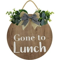 Eveokoki 12" Closed For Lunch Sign, Gone To Lunch Wood Door Sign For Dining Break Room,Food Kitchen,Office Work,Wood Sign,Business Sign
