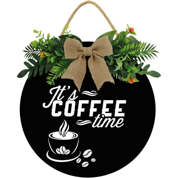 Eveokoki 12" Coffee Bar Wall Signs Decor, Its Coffee Time Sign, Farmhouse Wood Coffee Signs Coffee Bar Decor for Coffee Station, Coffee Lover Gift