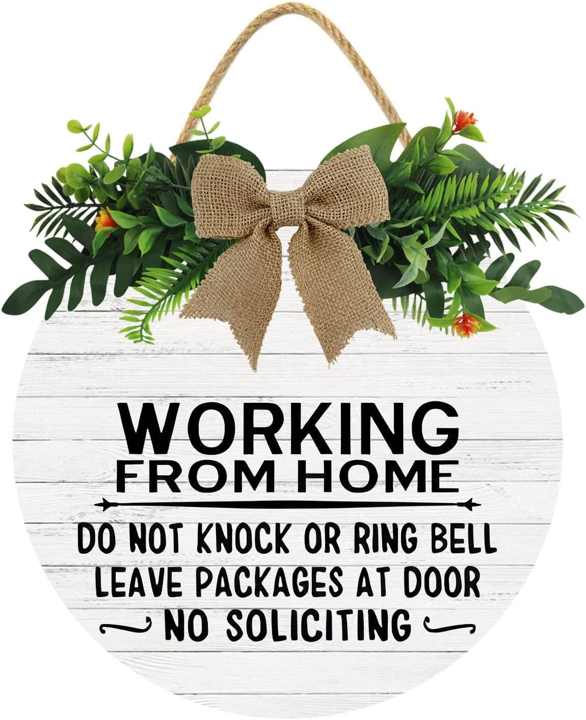 Eveokoki 12" Do Not Knock Sign, Working From Home Please Do Not Disturb