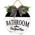 thumbnail image 1 of Eveokoki 12" Door Decor Sign,Rustic Hanging Bathroom Take Your Time Wooden Signs Family Sign Rustic Wall Decor Indoor and Outdoor Vintage Wooden Decoration Farmhouse Primitive, 1 of 5