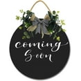 thumbnail image 1 of Eveokoki 12" Door Wooden Hanging Sign,Coming Soon Sign Front Door Decor with Bowknot Rustic Farmhouse Wood Sign Door Hanger for All Season All Holiday Home Office Shop Window, 1 of 5