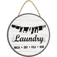 thumbnail image 1 of Eveokoki 12" Laundry Decorations For Laundry Room, Laundry Wash Dry Fold Iron Wood Sign Plaque Wooden Vintage Wooden Laundry Room Hanging Sign Decor for Farmhouse, 1 of 5
