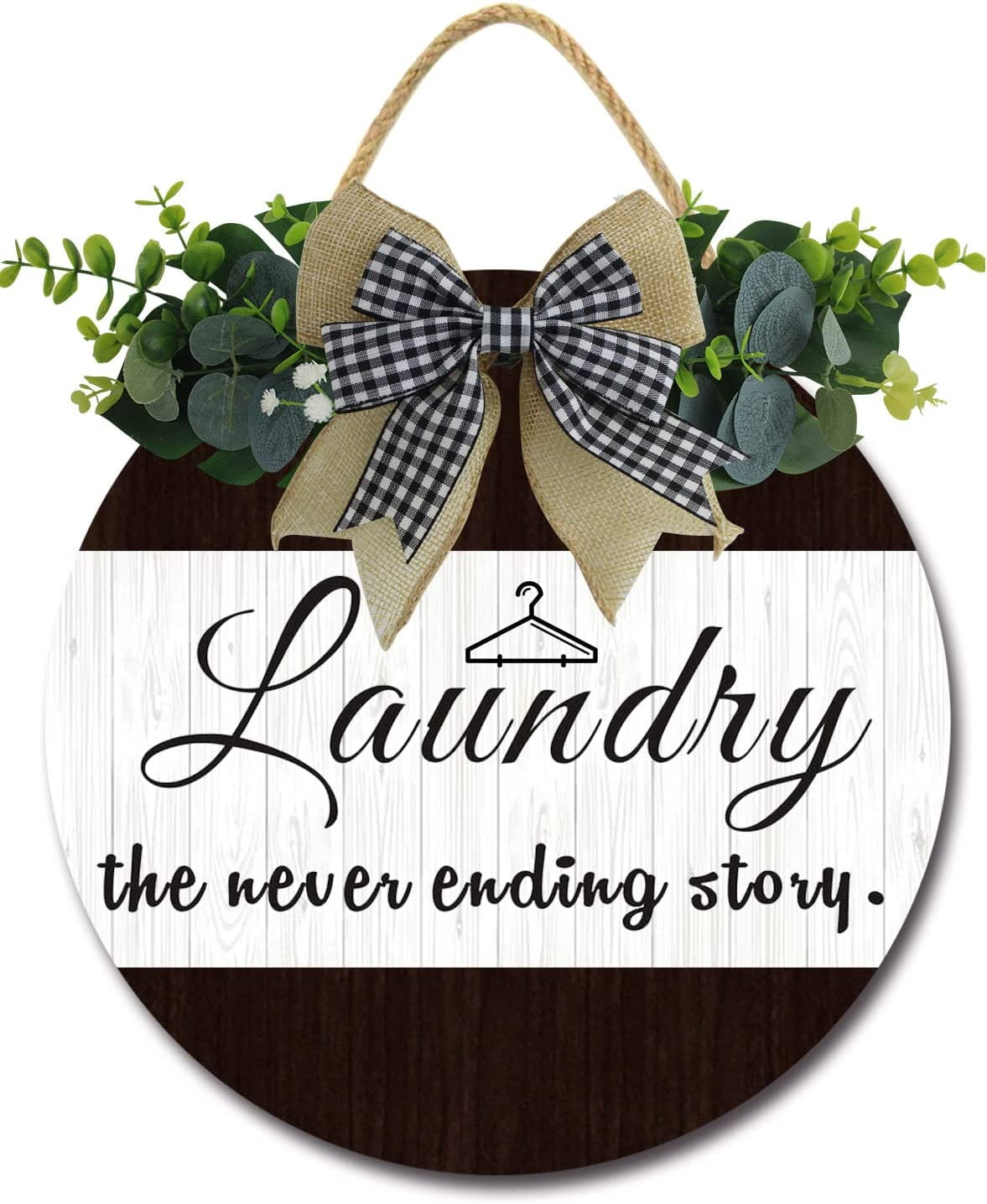 Eveokoki 12" Laundry The Never Ending Story Laundry Room Sign Rustic ...