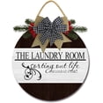 thumbnail image 1 of Eveokoki 12" The Laundry Room Quote Sign Rustic Wooden Plaque ,Wreaths for Wall Door Funny Decor Vintage Hanging Sign for Laundry Room Wash House Farmhouse, 1 of 5