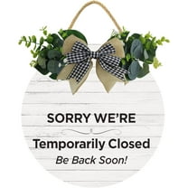 Eveokoki 12" Out To Lunch Sign, Sorry We Are Temporarily Closed Be Back Soon Wood Door Sign For Dining Break Room,Food Kitchen,Office Work,Wood Sign,Business Sign