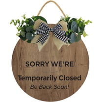 Eveokoki 12" Lunch Sign, Sorry We Are Temporarily Closed Be Back Soon Wood Door Sign For Dining Break Room,Food Kitchen,Office Work,Wood Sign,Business Sign