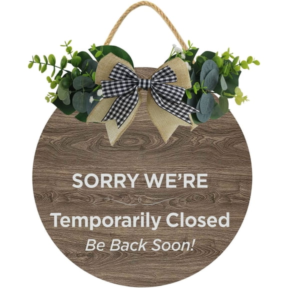 Eveokoki 12" Out To Lunch Signs For Office, Sorry We Are Temporarily Closed Be Back Soon Wood Door Sign For Dining Break Room,Food Kitchen,Office Work,Wood Sign,Business Sign