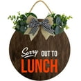 thumbnail image 1 of Eveokoki 12" Out To Lunch Sign, Sorry Out To Lunch Wood Door Sign For Dining Break Room,Food Kitchen,Office Work,Wood Sign,Business Sign, 1 of 5