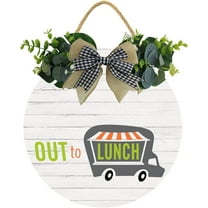 Eveokoki 12" Out To Lunch Wood Door Sign For Dining Break Room,Food Kitchen,Office Work,Wood Sign,Business Sign