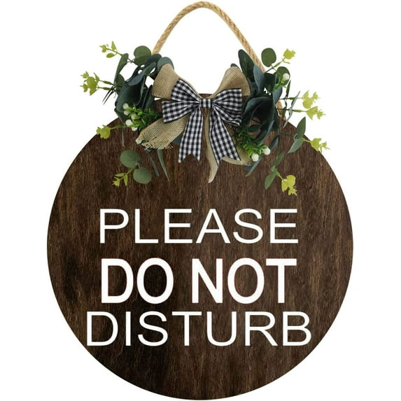 Eveokoki 12" Please Do Not Disturb Sign,Wood Hanging Sign Home Office Meeting Door