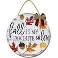 thumbnail image 1 of Eveokoki 12" Round Wood Fall Color Sign Front Door Decoration for Home Housewarming Gift All Seasons Holiday,Outdoor Indoor, 1 of 5