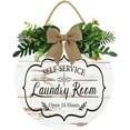 thumbnail image 1 of Eveokoki 12" Rustic Laundry Rules Prints Signs Framed ,Laundry Room Sign Rustic Wood Sign Vintage Look Home Bathroom Wash Room Hanging Sign, 1 of 5
