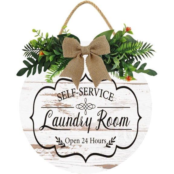 Eveokoki 12" Rustic Laundry Rules Prints Signs Framed ,Laundry Room Sign Rustic Wood Sign Vintage Look Home Bathroom Wash Room Hanging Sign