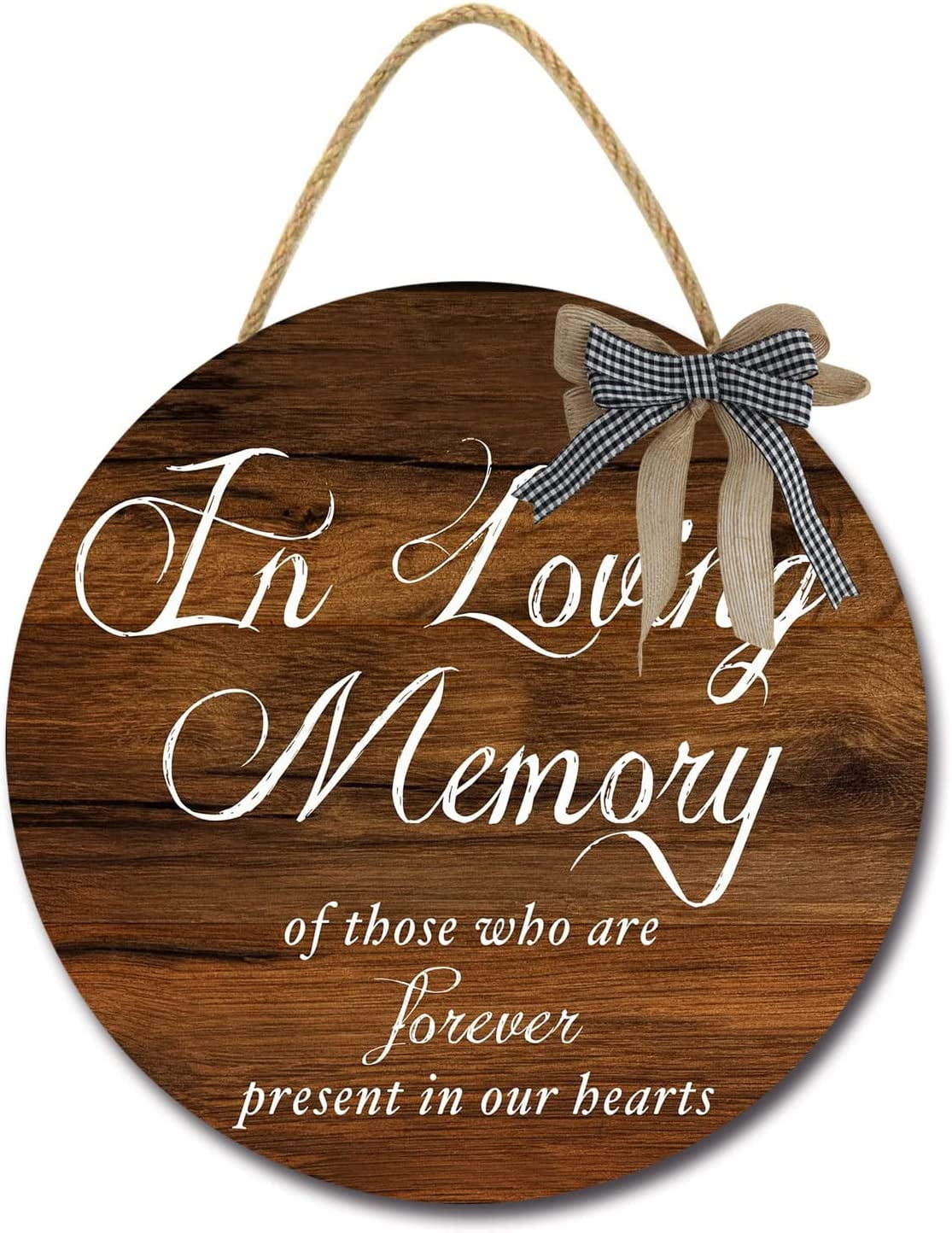 Eveokoki 12" Rustic Wooden In Loving Memory Signs for Front Porch