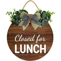 Eveokoki 12" Sign Out, Closed For Lunch Wood Door Sign For Dining Break Room,Food Kitchen,Office Work,Wood Sign,Business Sign