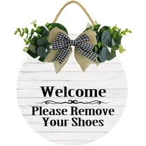Eveokoki 12" Take Off Shoes Sign, Welcome Please Remove Your Shoes Wood Door Sign For Dining Break Room,Food Kitchen,Office Work,Wood Sign,Business Sign