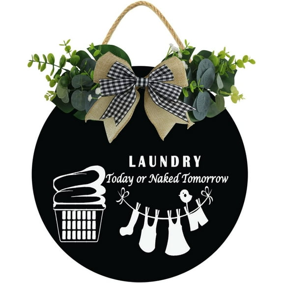 Eveokoki 12" Vintage Farmhouse Laundry Room Sign Country Wall Decor Wash Room Signs Wall Home Decor Art Hanging Signs,Rustic Laundry Room Wall Decores
