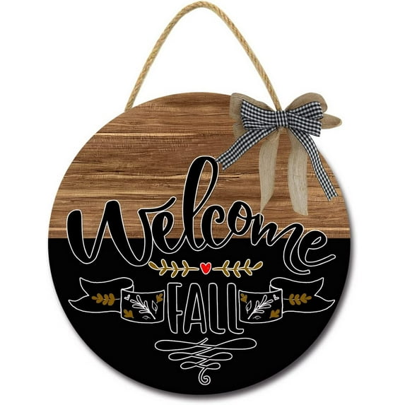Eveokoki 12" Welcome Fall 01 Sign Farmhouse Door Signs for Wreaths Porch,Outdoor Signs For Porch, Wreaths For Front Porch Door Home Office Wall Decorationsin