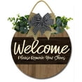 thumbnail image 1 of Eveokoki 12" Welcome Sign for Front Door,Decor for Farmhouse Porch Decorations, Rustic Welcome Wreaths Sign with Stapled Greenery, Round Wooden Hanging Sign Housewarming Gift, 1 of 5