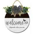 thumbnail image 1 of Eveokoki 12" Welcome Sign for Front Door Farmhouse Porch,Round Wooden Plaque Wreaths Hanging Sign for Wall Decor Fall All Seasons Holiday Christmas Housewarming Gift, 1 of 5